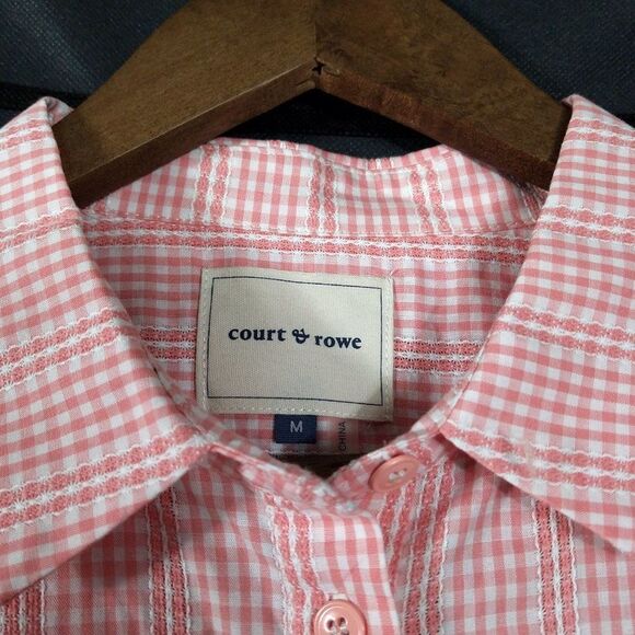Court & Rowe Gingham Check Dobby Button Up Shirt - Picture 6 of 8